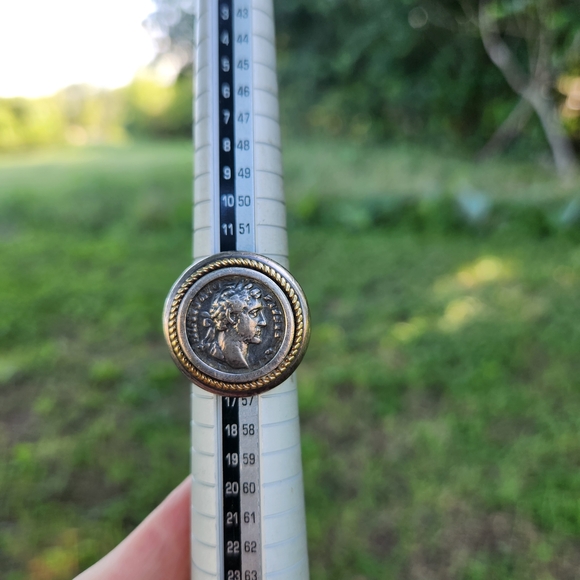 Roman Coin Ring With Gold & Sterling Silver - Picture 2 of 6
